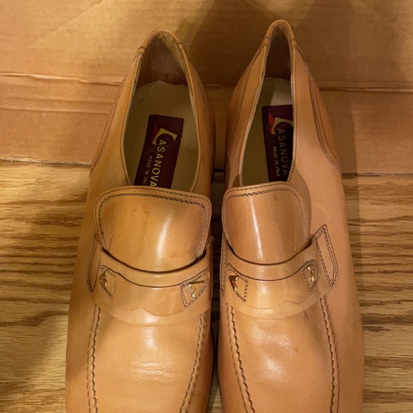 Men’s Cassanova slip ons with heel. Classic genuine hand made Italian leather. - Picture 4 of 4